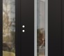 Modern Steel Front Door DIAMOND A1 50" X 80" BLACK/BLACK CLEAR GLASS PANEL STAINLESS STEEL RHI WITH SIDELITE CLEAR GLASS