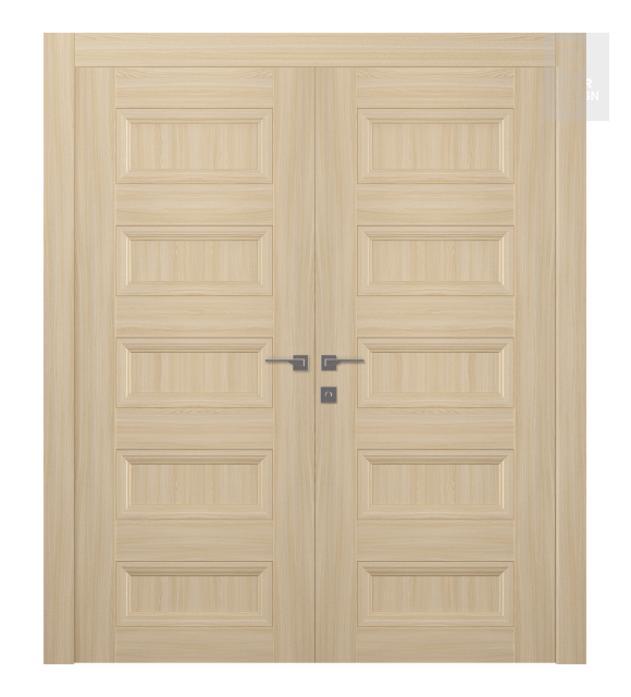 Oxford Duo 07 4R Loire Ash Modern Interior Double Swing Doors by Belldinni