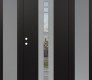 DIAMOND A4 64" X 80" BLACK/BLACK CLEAR GLASS PANEL STAINLESS STEEL LHI WITH 2 SIDELITES FROSTED GLASS