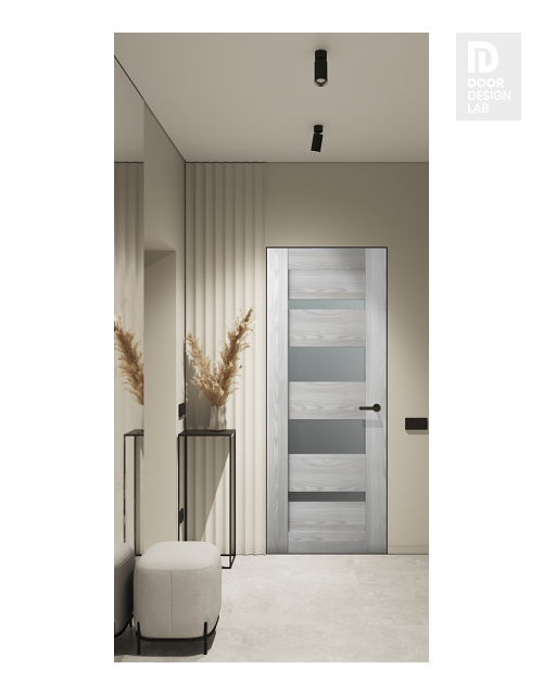 Avon 07-01 Vetro Ribeira Ash Modern Interior Frameless Door by Belldinni