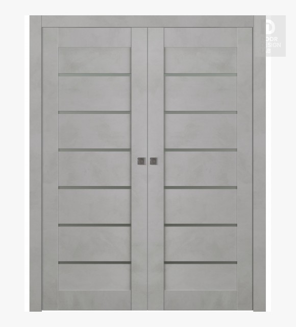 Avon 07-02 Vetro Light Urban Modern Interior Double Pocket Doors by Belldinni