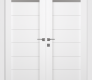 Perla Vetro Bianco Noble Modern Interior Double Swing Doors by Belldinni