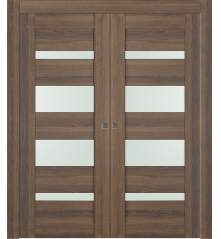 Avon 07-01 Vetro Pecan Nutwood Double pocket doors