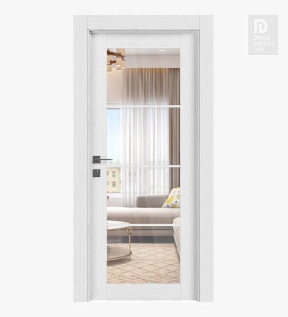Palladio 4 Lite Clear Vetro Bianco Noble Modern Interior Door by Belldinni