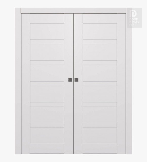 Orleo Snow White Modern Interior Double Pocket Doors by Belldinni