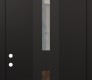 Modern Steel Front Door DIAMOND A6 36" X 96" BLACK/BLACK CLEAR GLASS PANEL BLACK RHI WITH TRANSOM MIRRORED GLASS