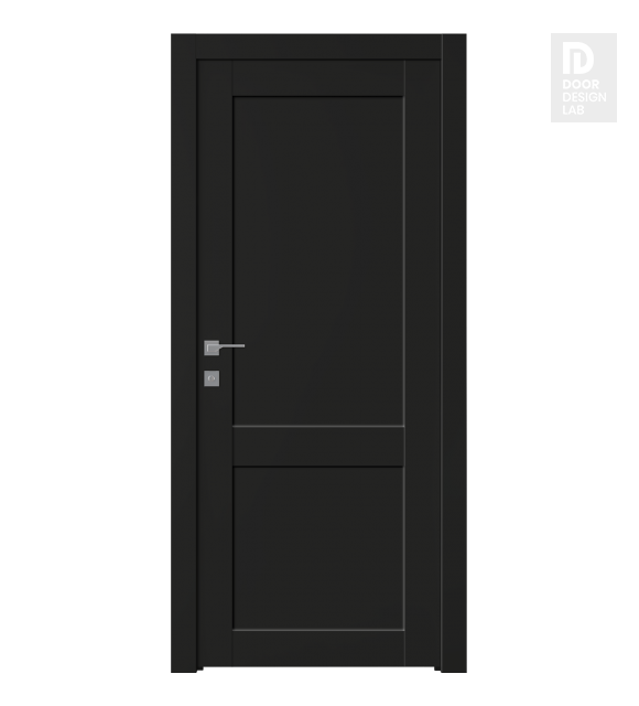 Shaker 2 Panel Black Matte Modern Interior Door by Belldinni