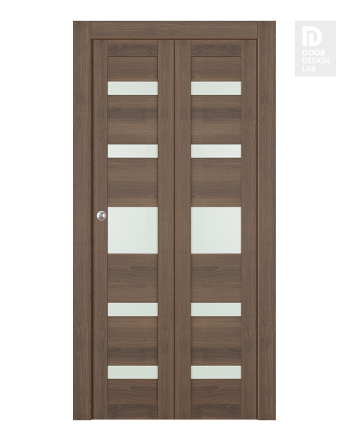 Avon 07-05 Vetro Pecan Nutwood Modern Interior Bifold Doors by Belldinni