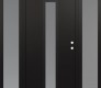 Modern Steel Front Door DIAMOND A1 68" X 80" BLACK/WHITE FROSTED GLASS PANEL BLACK LHI WITH 2 SIDELITES FROSTED GLASS