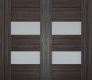 Dessa Vetro Gray Oak Modern Interior Double Pocket Doors by Belldinni