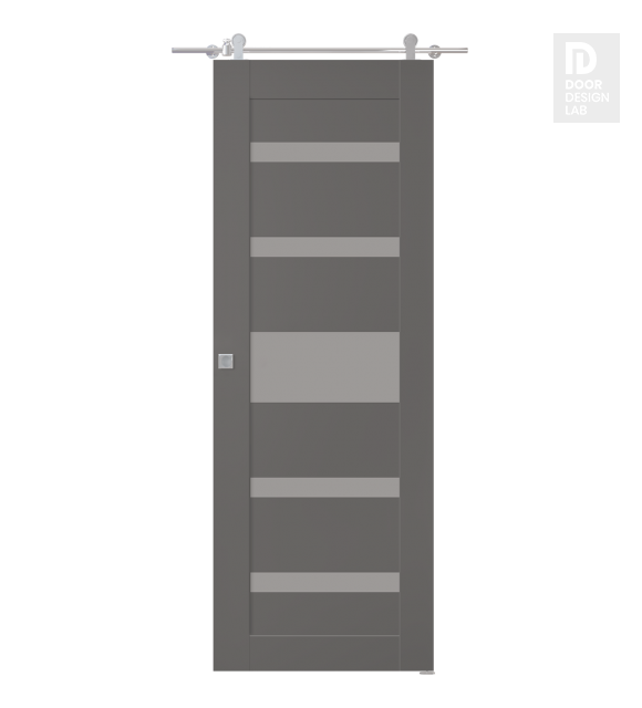 Gina Vetro Gray Matte Modern Interior Barn Door by Belldinni