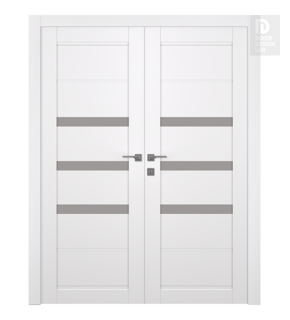 Rita Vetro Snow White Modern Interior Double Swing Doors by Belldinni