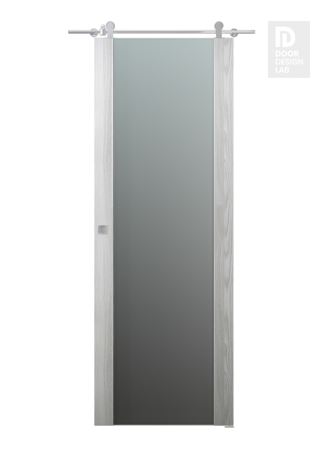 Avon 202 Vetro Ribeira Ash Modern Interior Barn Door by Belldinni