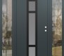 Modern Steel Front Door DIAMOND A9 68" X 80" ANTHRACITE/ANTHRACITE FROSTED GLASS PANEL BLACK LHI WITH 2 SIDELITES CLEAR GLASS
