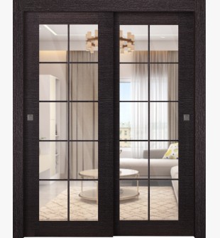 Avanti 10 Lite Clear Vetro Black Apricot Bypass doors