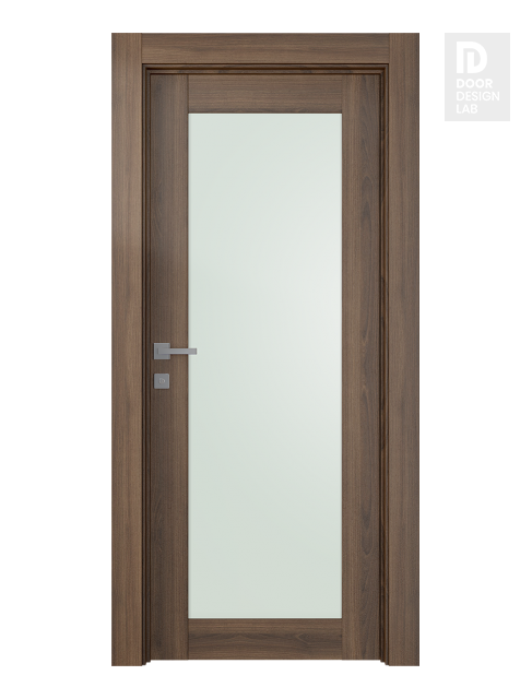 Avon 207 Vetro Pecan Nutwood Modern Interior Door by Belldinni