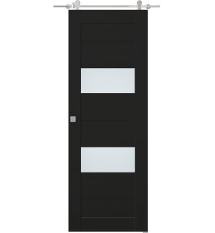 Berta Vetro Black Matte Barn doors