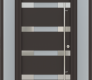 MODERN FRONT STEEL DOOR WITH SIDELITES AURA BROWN/WHITE 61 1/16" X 81 11/16" LHI