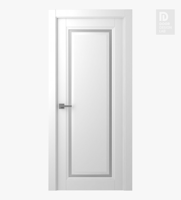 Aurum 1 Vetro Polar White Modern Interior Frameless Door by Belldinni
