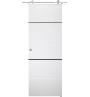 Smart Pro 4H Black Polar White Barn doors