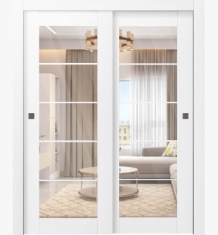 Palladio 5 Lite Clear Vetro Bianco Noble Bypass doors
