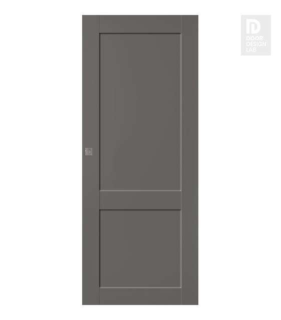 Shaker 2 Panel Gray Matte Modern Interior Pocket Door by Belldinni