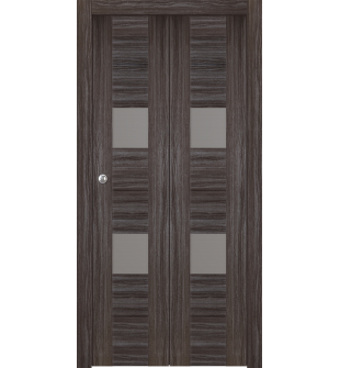 Berta Vetro Gray Oak Bi-folding doors