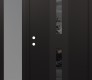 Modern Steel Front Door DIAMOND A6 52" X 80" BLACK/BLACK MIRRORED GLASS PANEL BLACK RHI WITH SIDELITE FROSTED GLASS