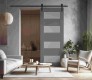 Della Vetro Gray Matte Barn doors