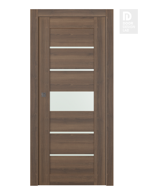 Avon 07-06 Vetro Pecan Nutwood Modern Interior Pocket Door by Belldinni