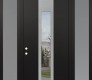 DIAMOND A1 64" X 96" BLACK/BLACK CLEAR GLASS PANEL STAINLESS STEEL LHI WITH 2 SIDELITES AND TRANSOM FROSTED GLASS