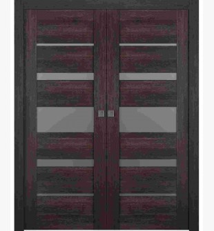 Avon 07-03 Vetro Veralinga Oak Double pocket doors