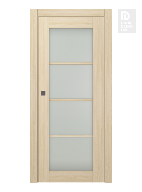 Avon 4 Lite Vetro Loire Ash Modern Interior Pocket Door by Belldinni