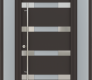 MODERN FRONT STEEL DOOR WITH SIDELITES "AURA" BROWN/WHITE 61 1/16" X 81 11/16" RHI