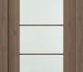 Avon 5 Lite Vetro Pecan Nutwood Modern Interior Pocket Door by Belldinni
