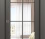 Avon 8 Lite Clear Vetro Gray Matte Modern Interior Pocket Door by Belldinni