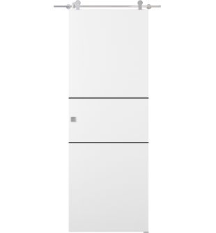 Palladio 2H Black Bianco Noble Barn doors