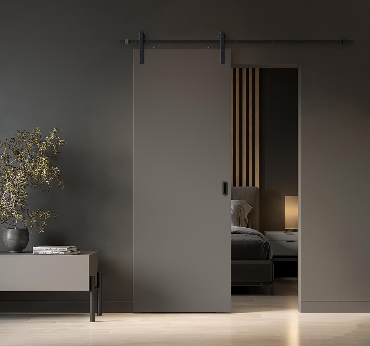 Avon 207 polar white frosted glass in Bedroom